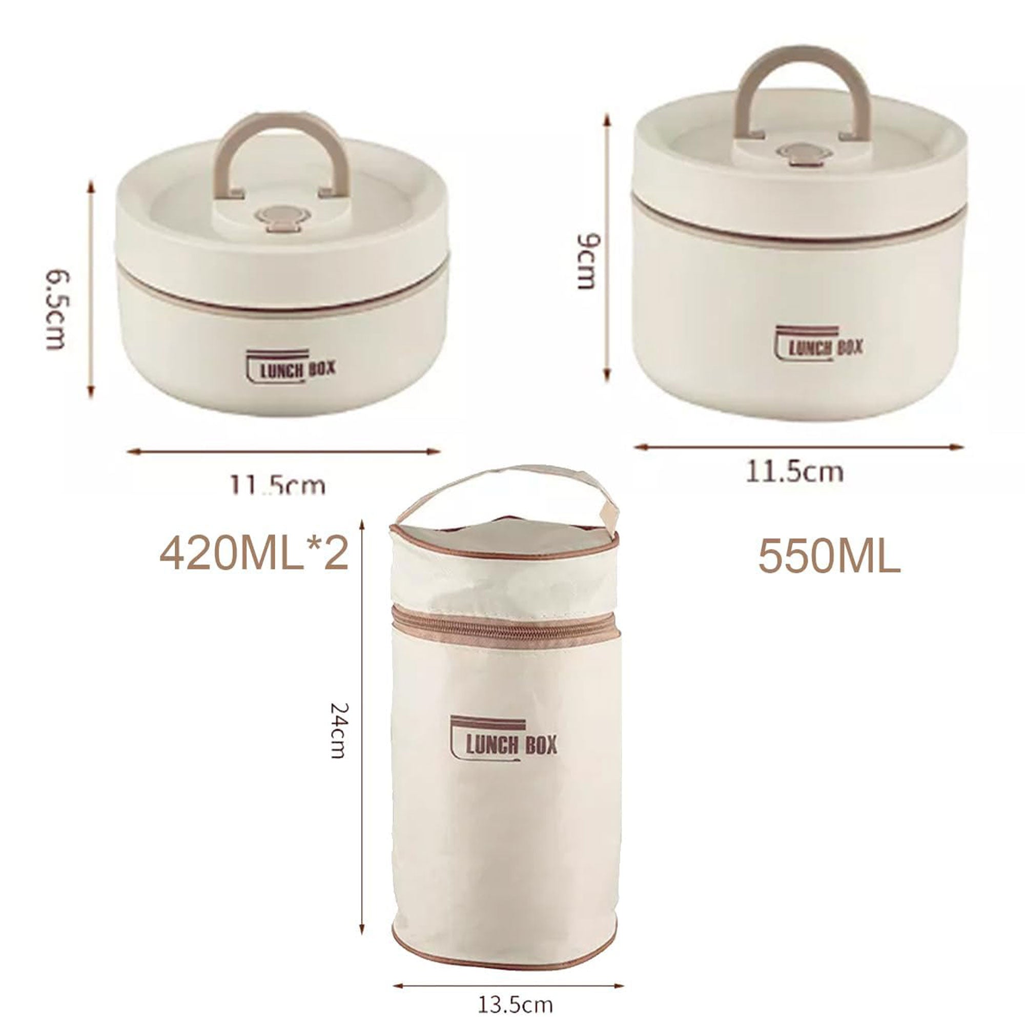 Portable food containers set waith specialbag